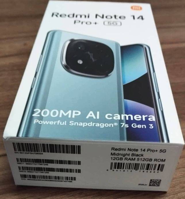 Redmi Note 14 Pro Plus 5G, 12+6gb RAM, 512gb ROM, 200mpx, Android 16