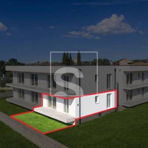 Umag. 2soban stan s pogledom na more, novogradnja, vrt