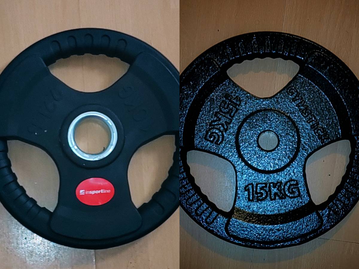 Disk utezi 10 i 15 kg – Tri-grip (inSPORTline + Gymstick)