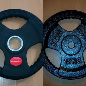 Disk utezi 10 i 15 kg – Tri-grip (inSPORTline + Gymstick)