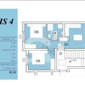 Dvosoban stan, novogradnja, Šijana, Pula - 80,38m2 + garaža