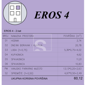 Dvosoban stan, novogradnja, Šijana, Pula - 60.12m2, 2. kat