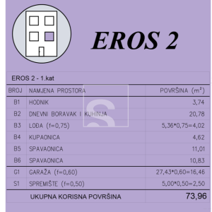Dvosoban stan, novogradnja, Šijana, Pula - 1. kat + garaža