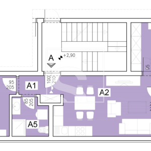 Dvosoban stan, novogradnja, Šijana, Pula - 71.93m2, 1. kat