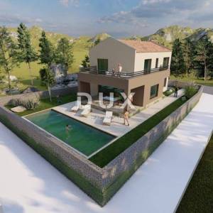 Krk, Vrh, građevinska zemljišta, 1.060 m2, s projektom