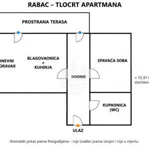 LABIN, RABAC - Stan u prizemlju, 1S+DB
