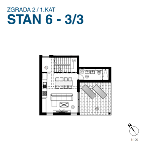 Murter, Jezera, četverosobni stan, 158,15 m2, troetažni