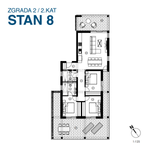 Murter, Jezera, penthouse, 109,41 m2, pogled na more