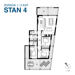 Murter, Jezera, penthouse, 121,53 m2