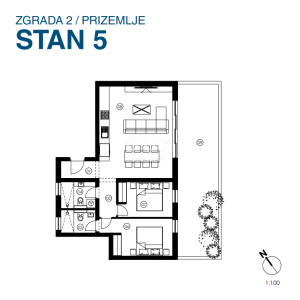 Murter, Jezera, trosobni stan, 74,98 m2, novogradnja, vrt