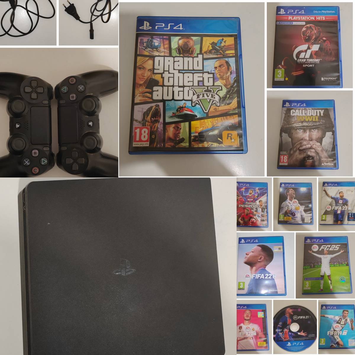 PlayStation 4 Slim + 2 Kontrolera + Odličan Komplet Igara(GTA V, FC25)