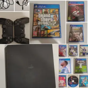 PlayStation 4 Slim + 2 Kontrolera + Odličan Komplet Igara(GTA V, FC25)