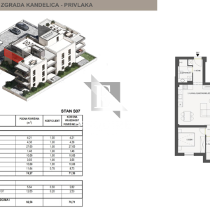 PRIVLAKA - SABUNIKE - Dvosoban stan S7 na 1. katu - 77m2