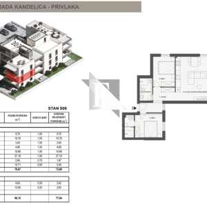 PRIVLAKA - SABUNIKE - Dvosoban stan S6 na 1. katu - 77m2