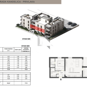 PRIVLAKA - SABUNIKE - Dvosoban stan S5 na 1. katu - 77m2