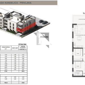 PRIVLAKA - SABUNIKE - Dvosoban stan S4 na 1. katu - 87m2