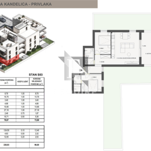 PRIVLAKA - SABUNIKE - Dvosoban stan S3 s vrtom - 90m2
