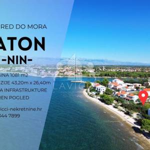PRVI RED DO MORA – 1.081 m² građevinsko zemljište I Zaton, Nin
