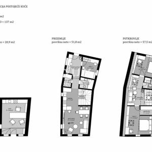 Samobor, centar, dvojna kuća 140m2