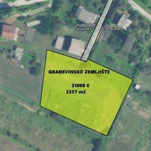TUŠILOVIĆ- 2 GRAĐEVINSKA PARCELA ukupne površine 2 337 m2