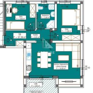 ZADAR – DIKLO - Novogradnja - Dvosoban penthouse S9, pogled na more - 78m2