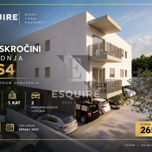 ZADAR - SKROČINI - Dvosoban stan S4, moguća kupnja putem kredita - 73m2