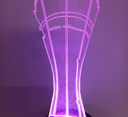 3D LED noćno svijetlo izmjenjivih boja, izmjenjivih akrilnih pločica