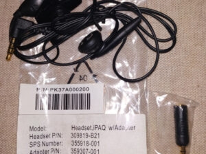 HP IPAQ slušalica i adapter 3.5mm/2.5mm – P/N: 309819-B21
