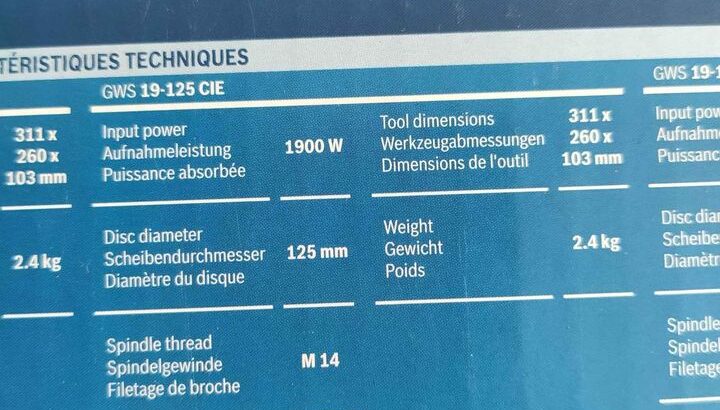 Bosch kutna brusilica GWS 19-125 CIE , 1900W , 125mm