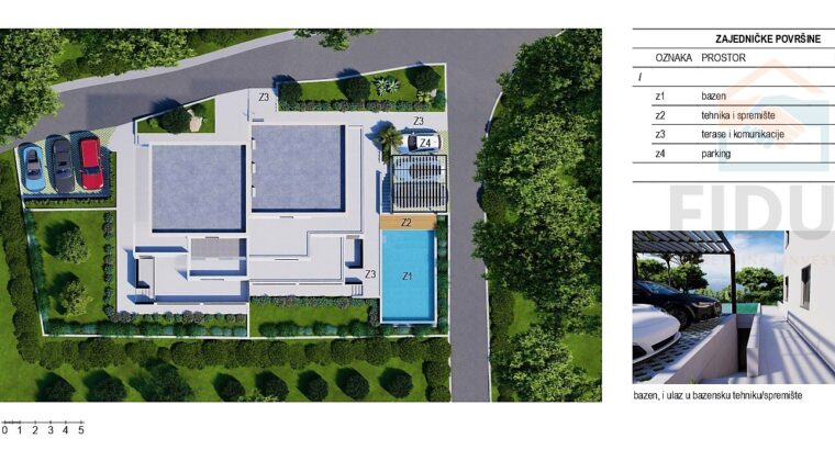 Projekt vile s bazenom (3 apartmana) – Milna (otok Brač)