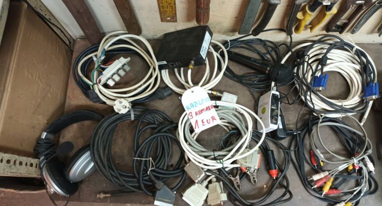 Kablovi za struju, antene, uređaje, 3 kom/1 euro